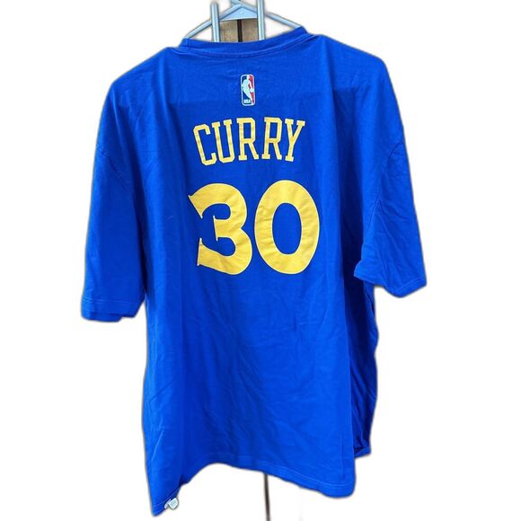 Adidas The Go To Tee Adult Men 2XL Blue Golden State Warriors #30 Curry Cotton - Picture 8 of 9
